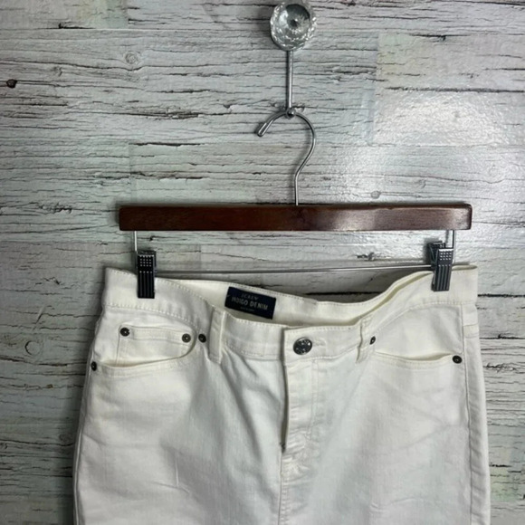 J.crew  indigo dream white denim jean skirt raw hem size 31 - Picture 3 of 6